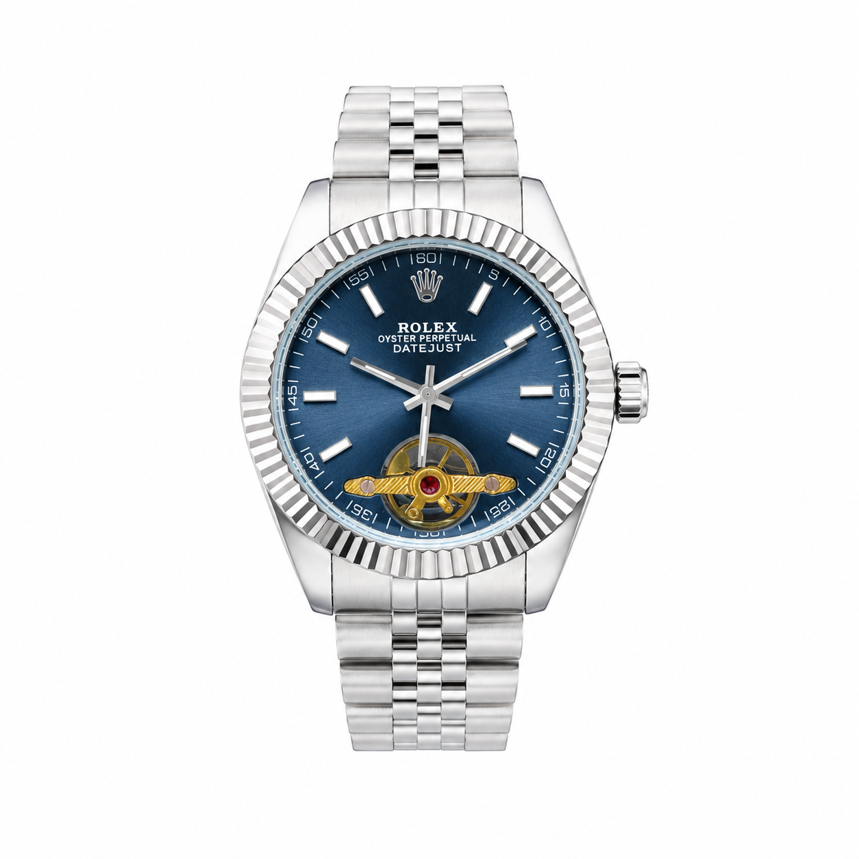 RO Classic Datejust Open-Heart Edition – Royal Blue (Semi-Automatic)