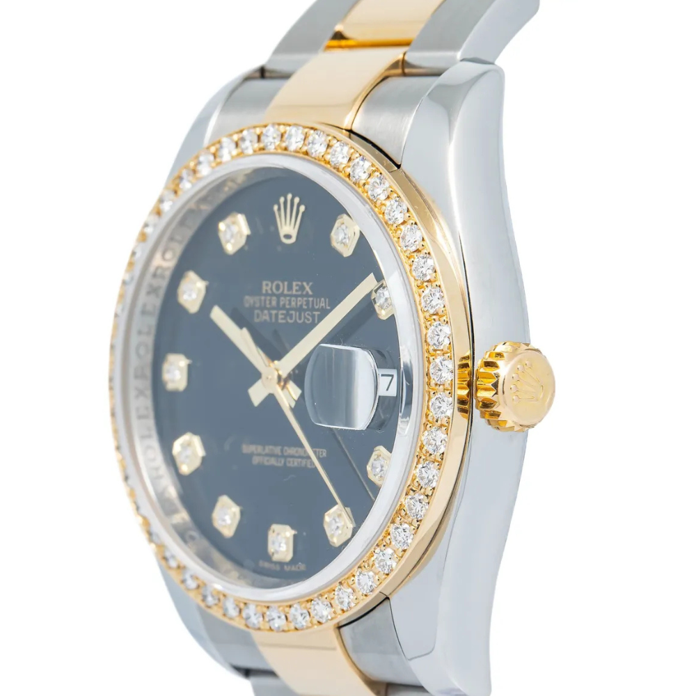 Rolex Lady-Datejust Gold, Sliver with Black dial