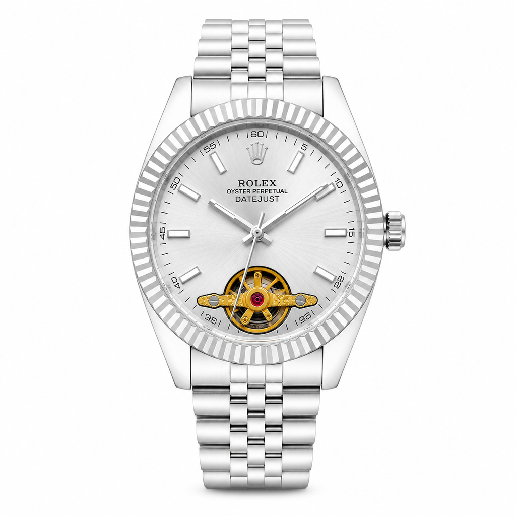 RO Classic Datejust Open-Heart Edition – Pure Silver (Semi-Automatic)