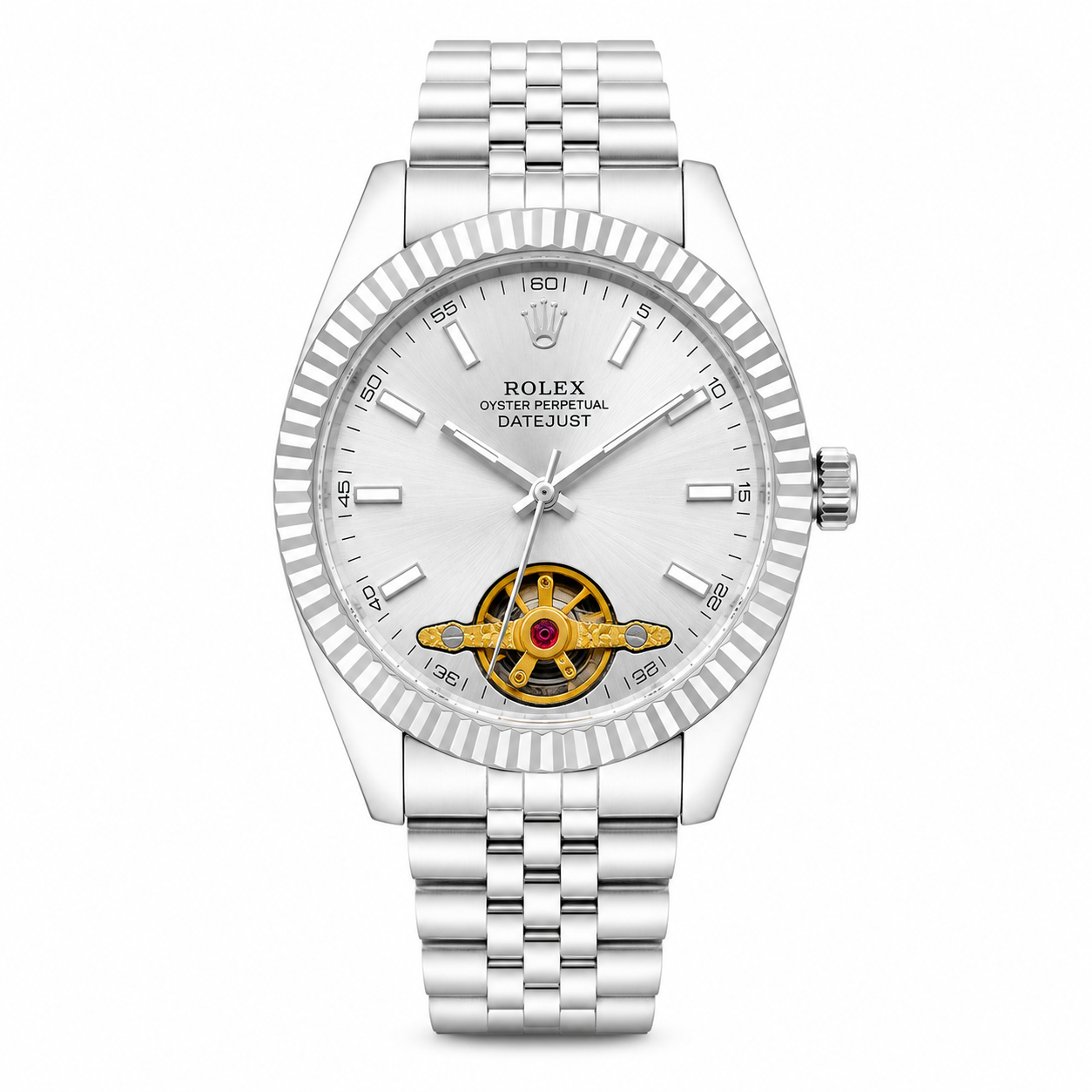 RO Classic Datejust Open-Heart Edition – Pure Silver (Semi-Automatic)