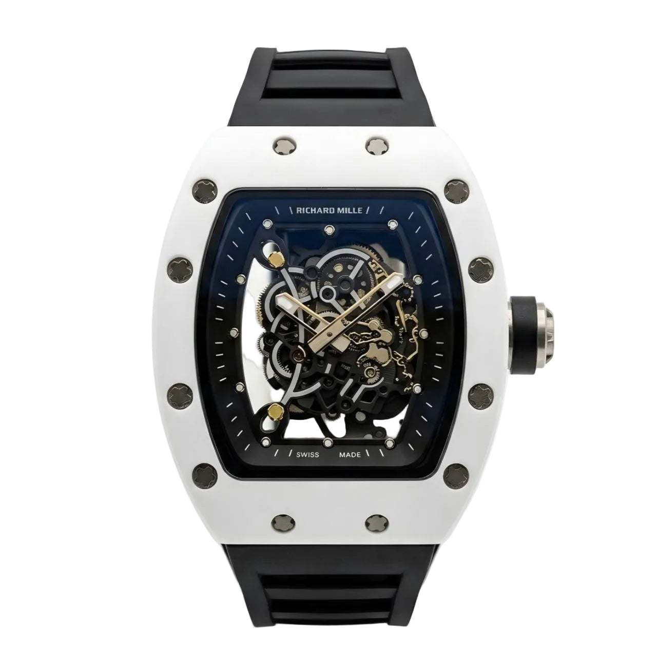 Rchrd RM 055 – White & Black "Panda" Skeletonized Edition (Semi-Automatic)