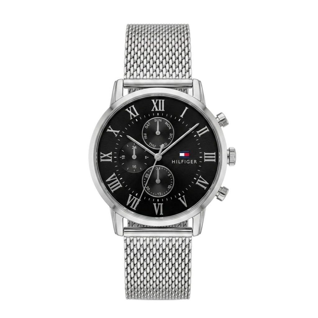 TOM Multifunction Black Dial – Silver Mesh Steel Edition