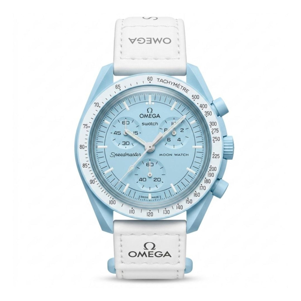 OMG x Swatch MoonSwatch "Mission to Uranus" – Pale Blue Edition
