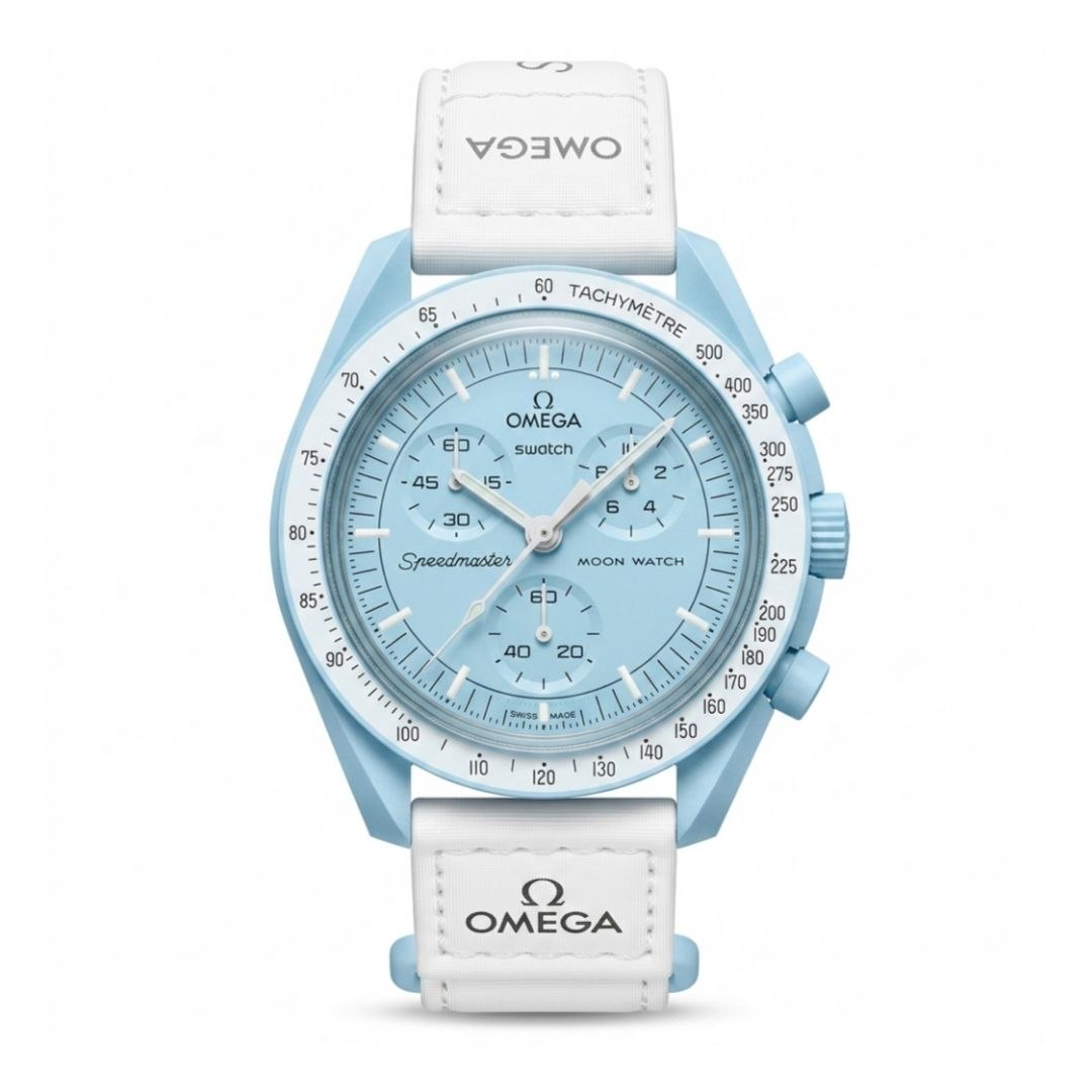 OMG x Swatch MoonSwatch "Mission to Uranus" – Pale Blue Edition