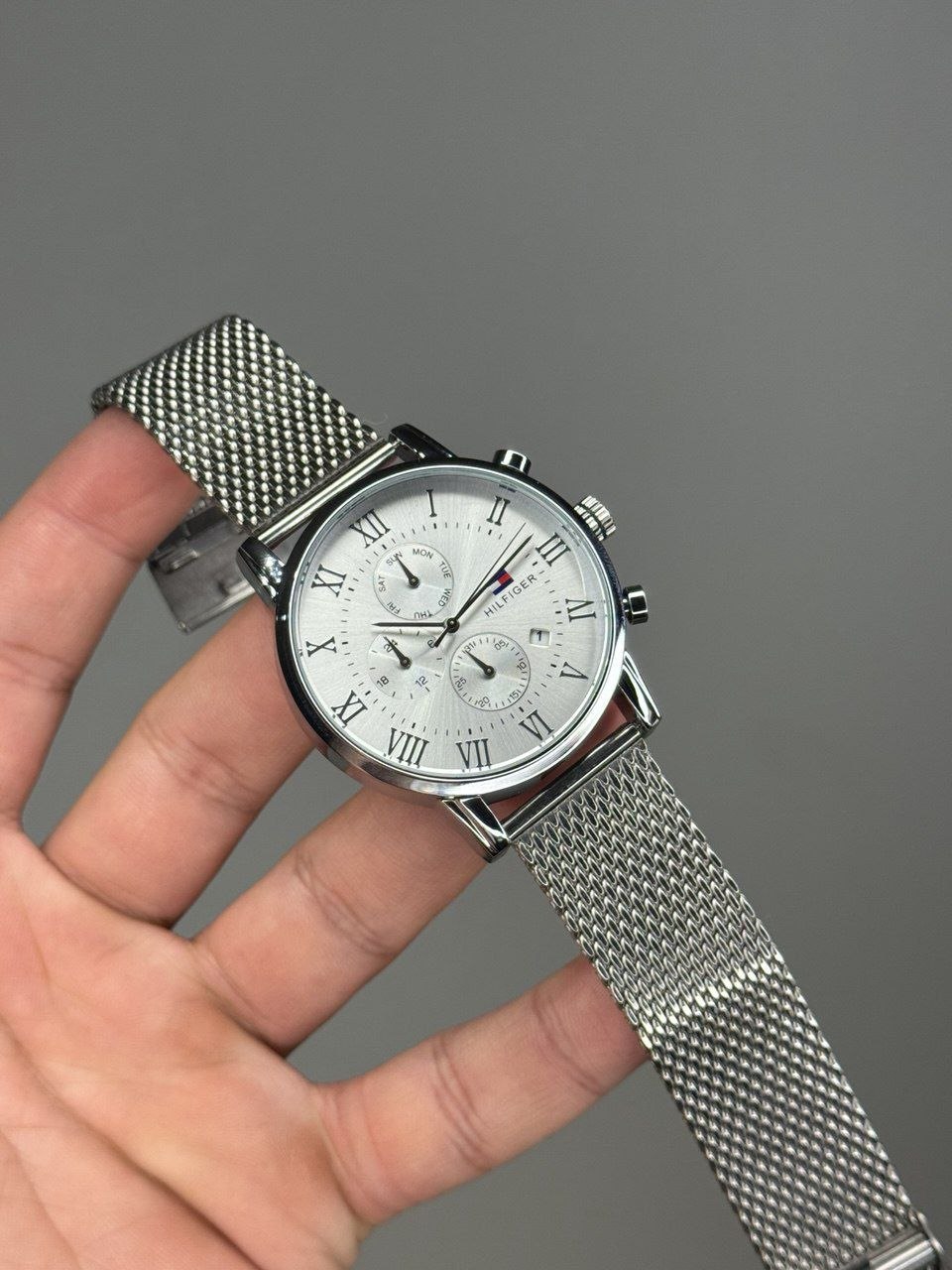 TOM Multifunction Silver Dial – Mesh Steel Bracelet Edition