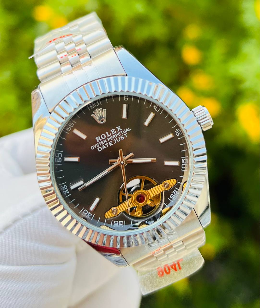 RO Classic Datejust Open-Heart Edition – Silver & Black Dial (Semi-Automatic)