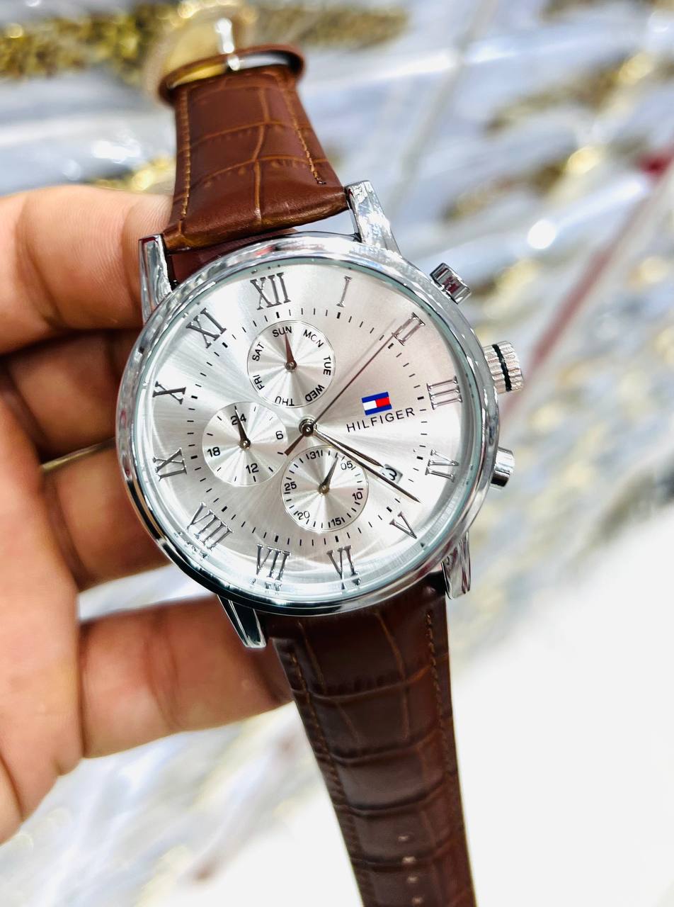 TOM Classic Multi-Dial Watch – Silver & Brown