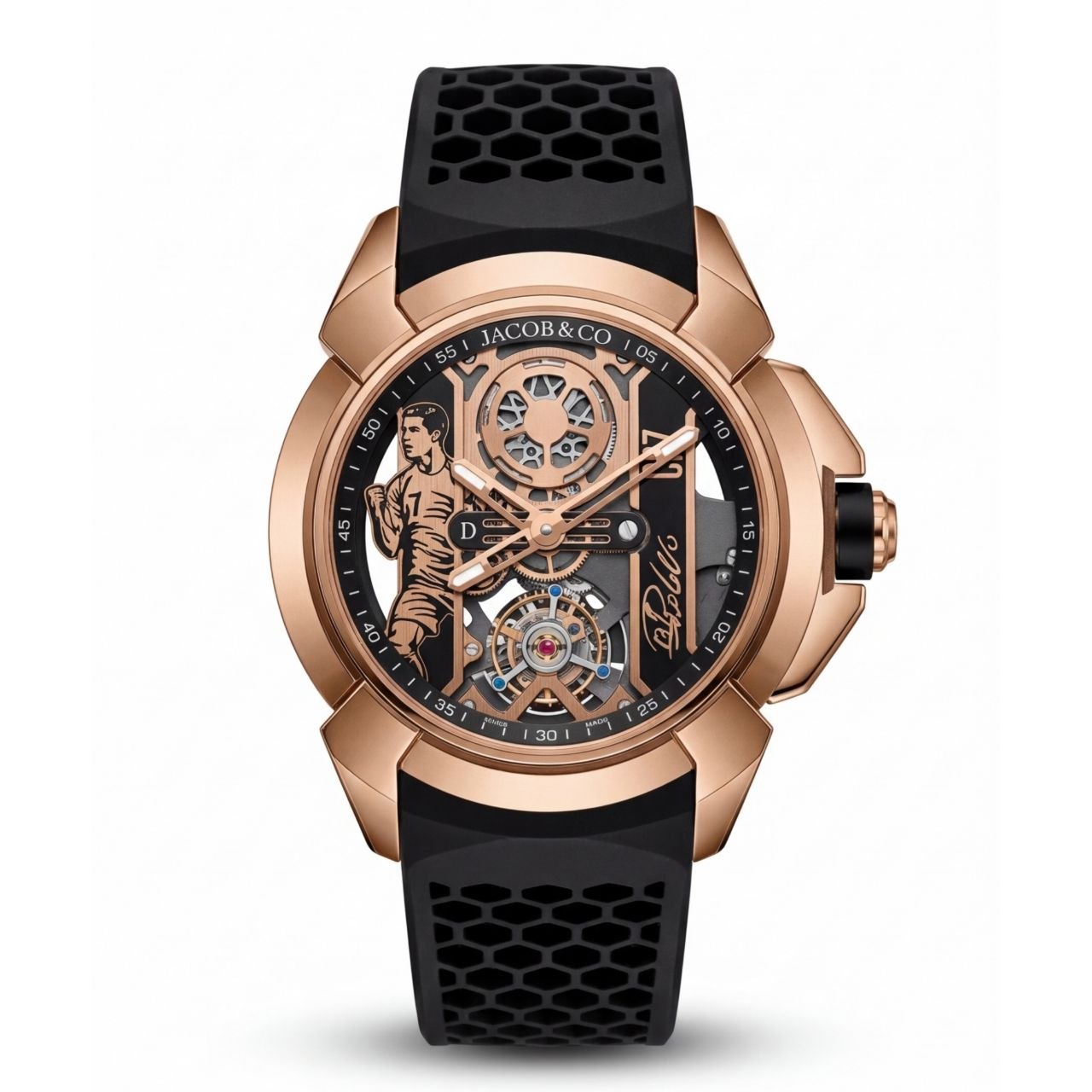 Jcb & Co. Epic X "Flight of CR7" – Rose Gold & Stealth Black Edition (Semi-Automatic)