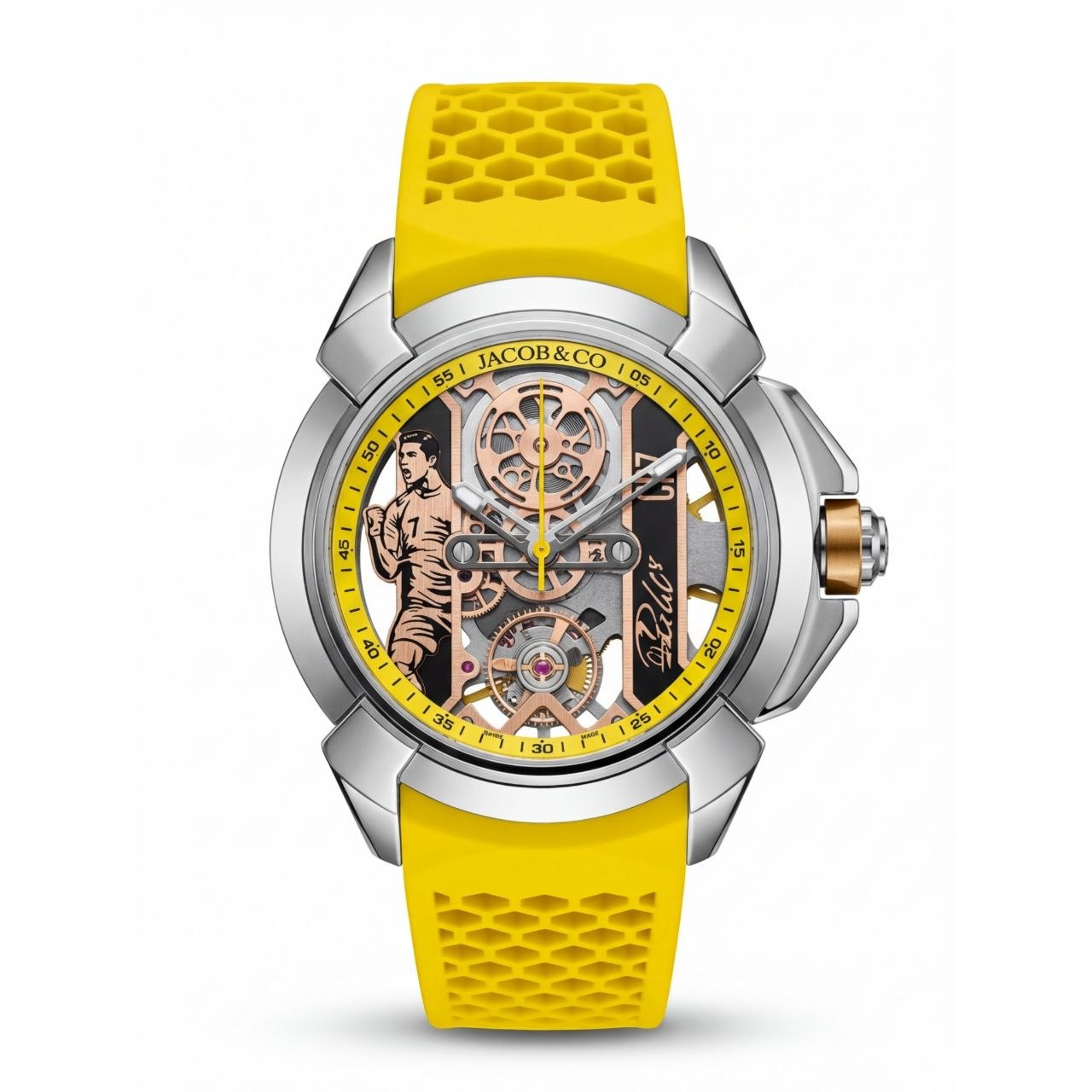 Jcb & Co. Epic X "Heart of CR7" – Mirror Original Silver & Vibrant Yellow Edition (Semi-Automatic)