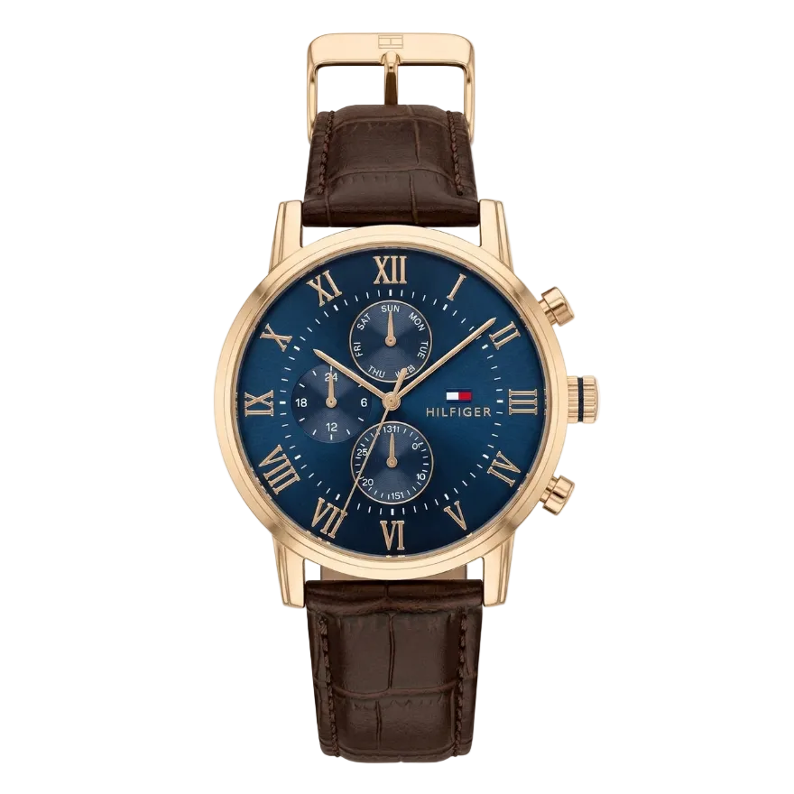 TOM Classic Multi-Dial Watch – Navy & Gold