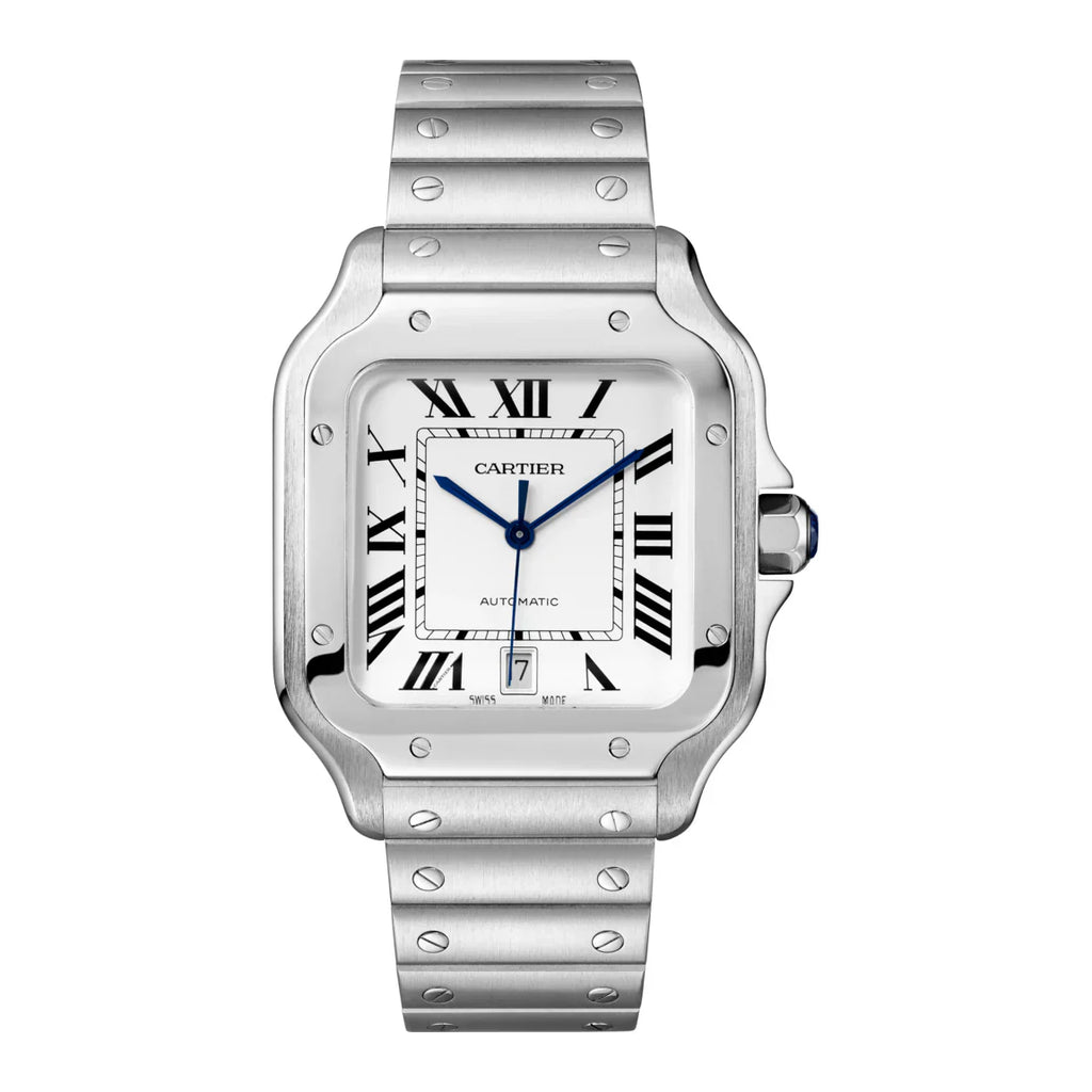 Santos de Cartier Silver frame Quartz white dial