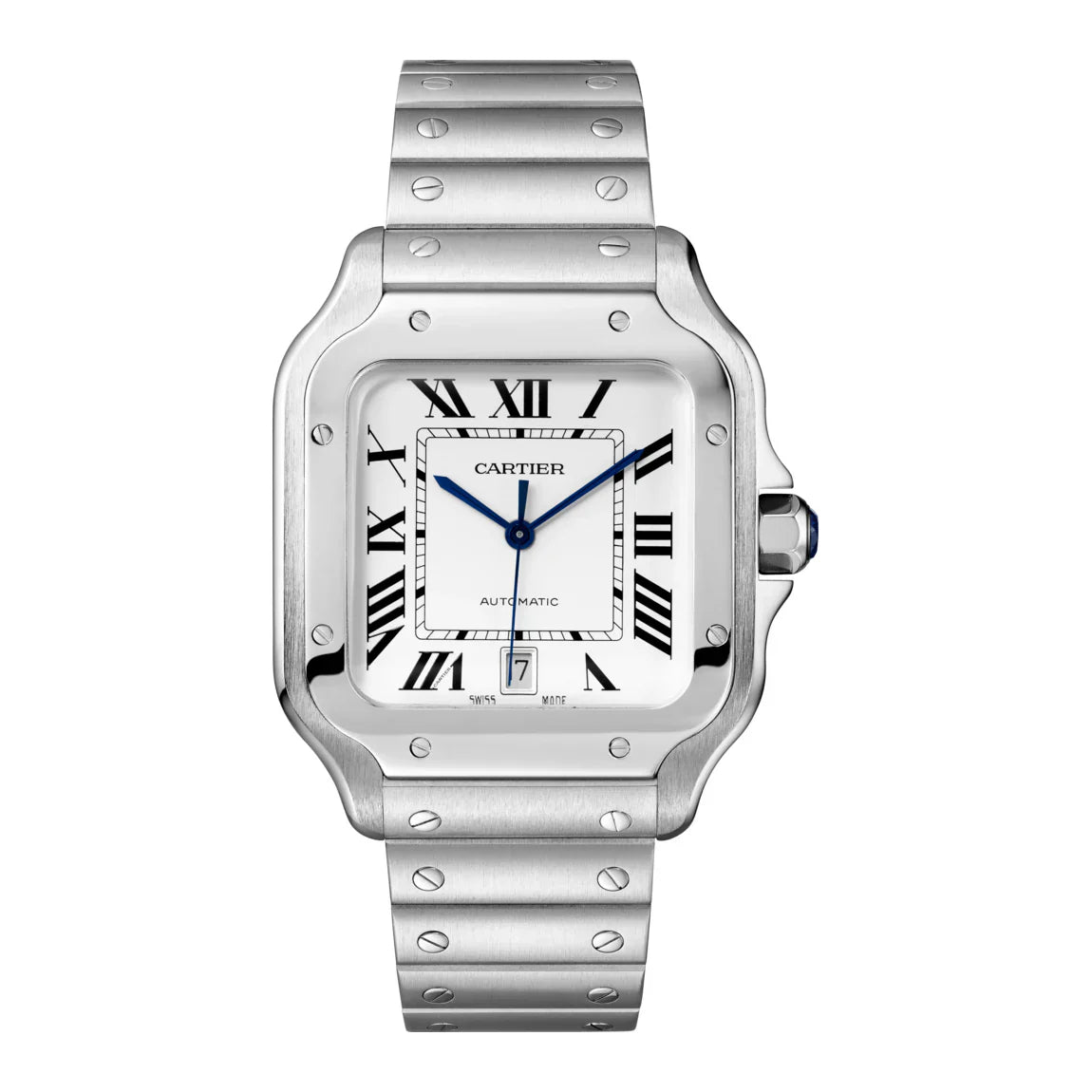 Santos de Cartier Silver frame Quartz white dial