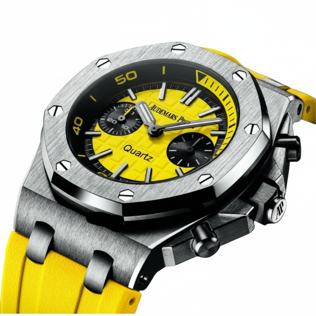 Piguet Royal Oak Quartz Offshore Diver Chronograph with Yellow rubber strap