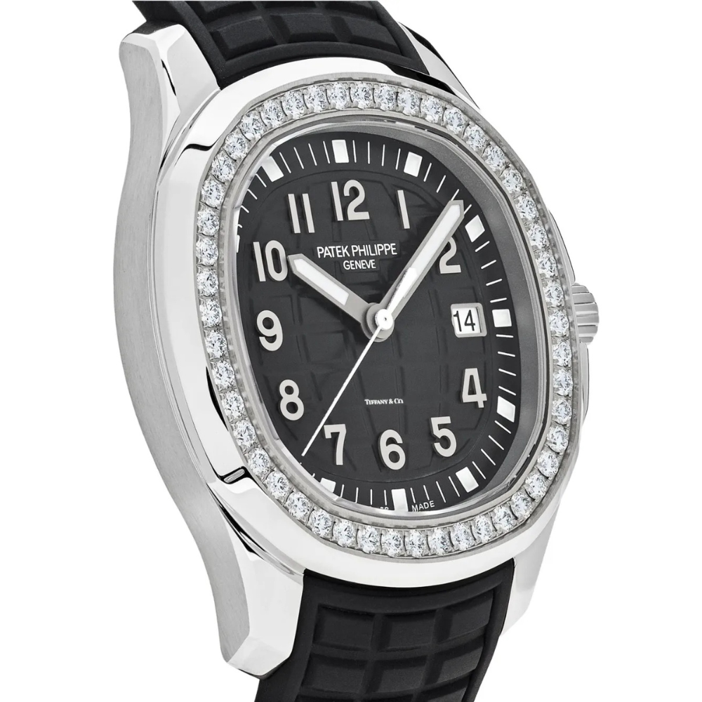Patek Philippe Aquanaut Luce Silver frame, Black strap with Black dial