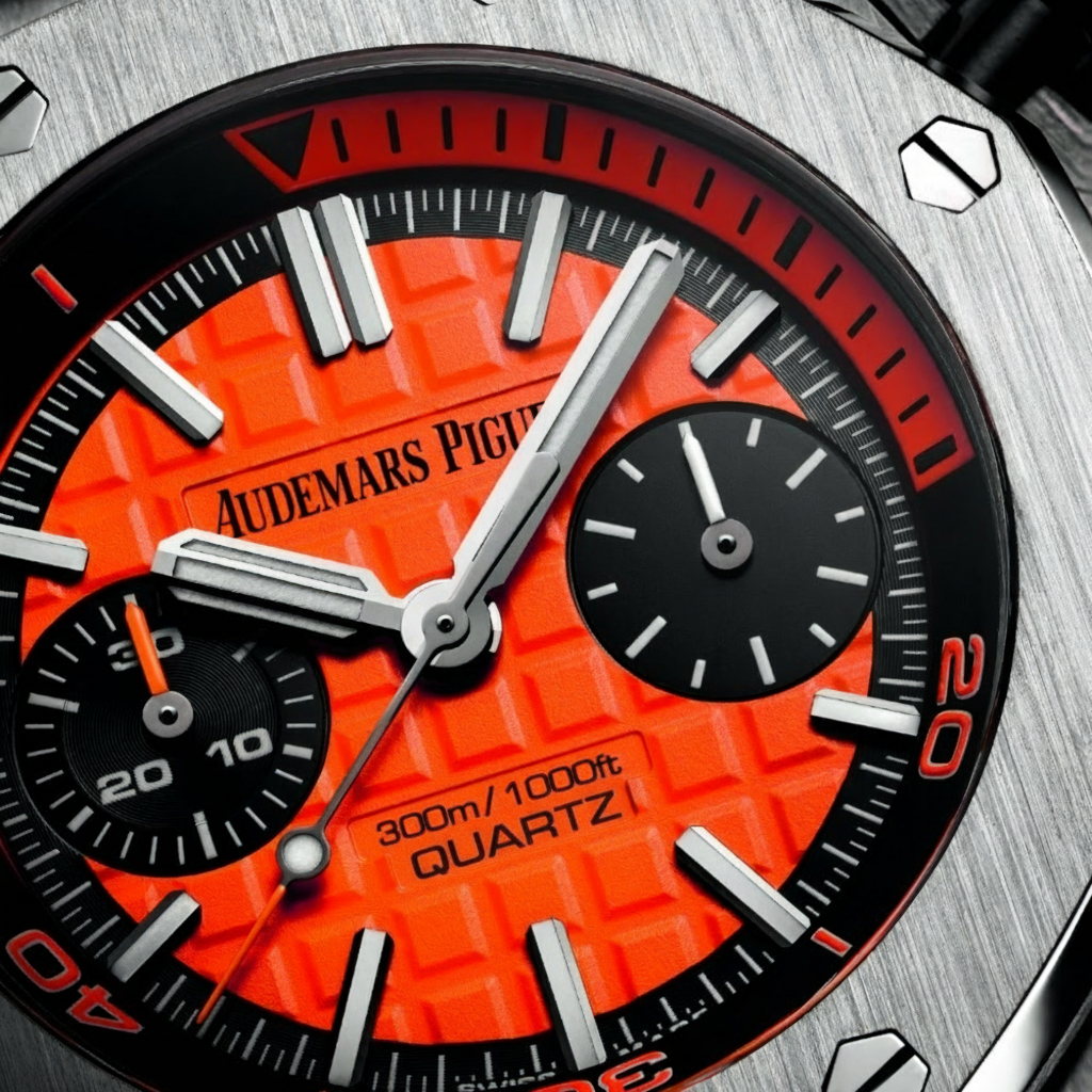 Piguet Royal Oak Quartz Offshore Diver Chronograph with orange rubber strap