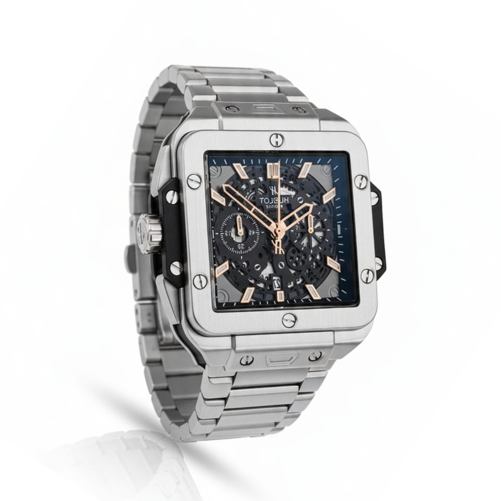 Hublot Square Bang Silver with Black Dial