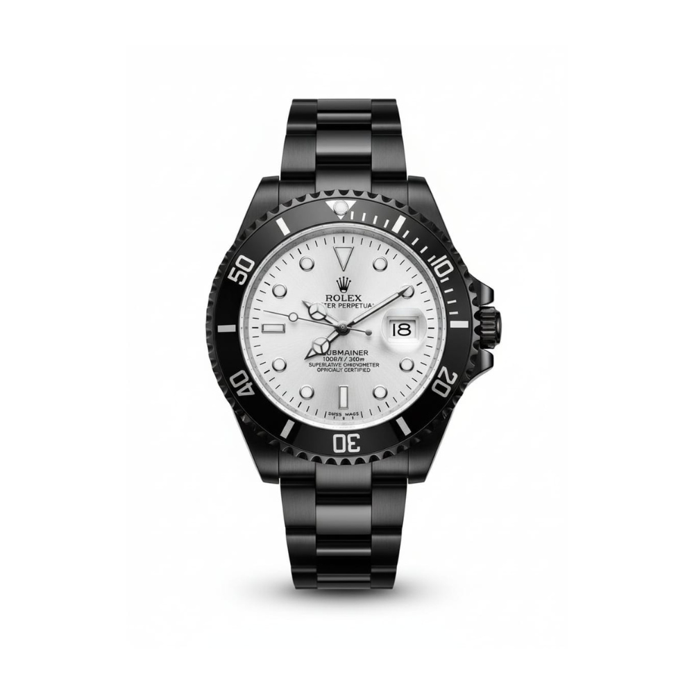 RO Submariner all Black White dial