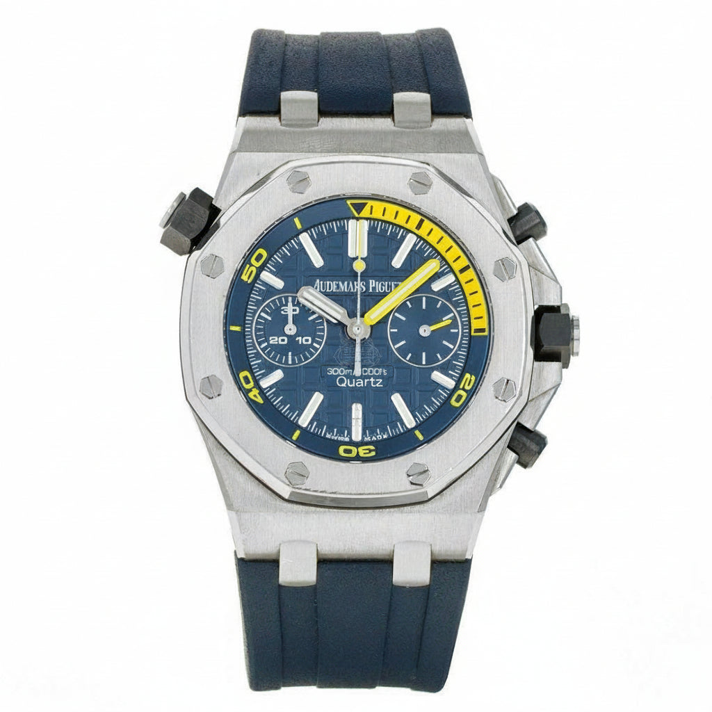 Piguet Royal Oak Quartz Offshore Diver Chronograph with Blue rubber strap