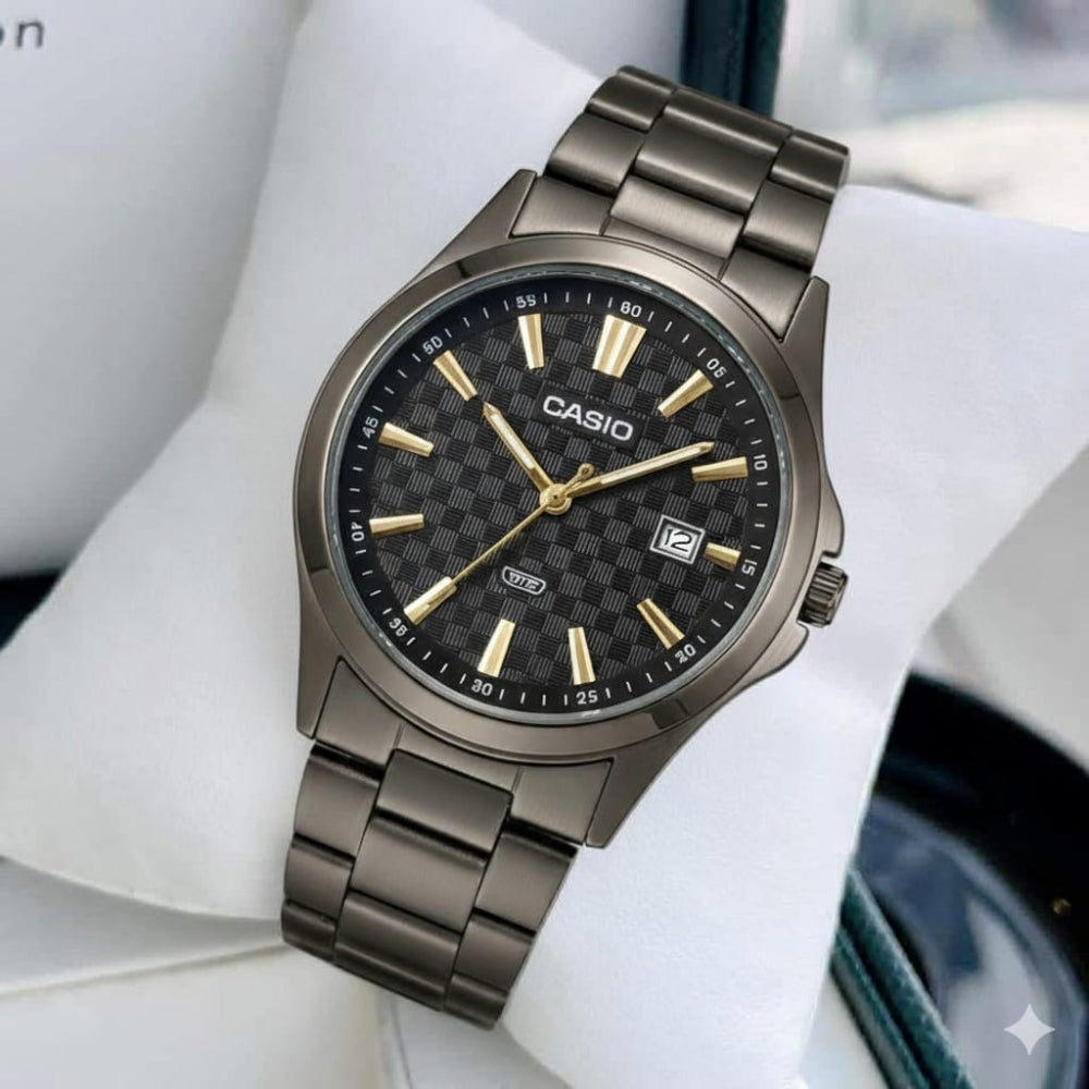 CASIO, ANALOG Black with Black dial