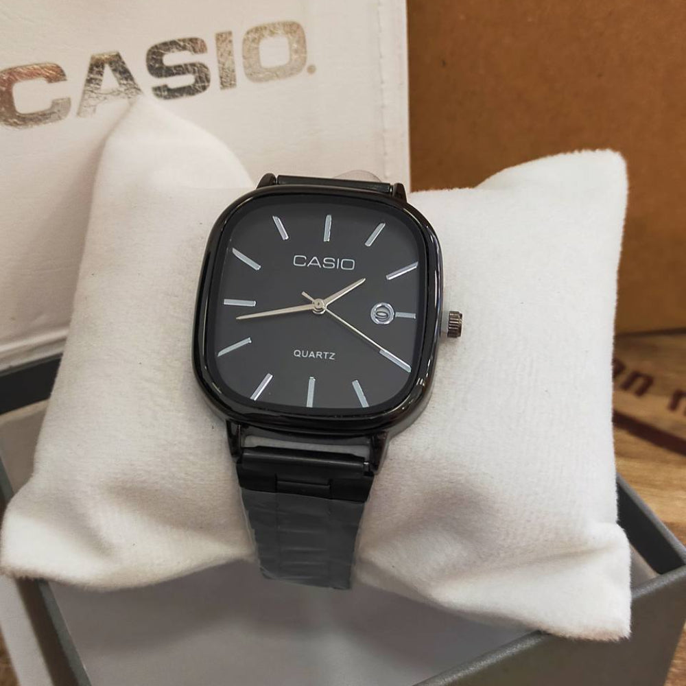 Casio square watch all Black for men