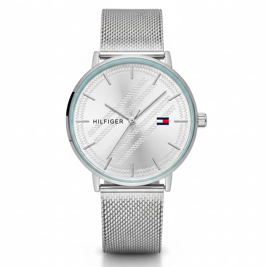 Tommy Hilfiger women's Quartz Watch with Stainless Steel Silver Strap with White dial