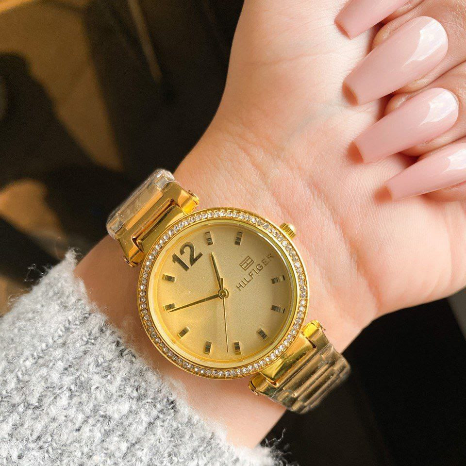 Tommy Hilfiger Crystal Bezel Gold With Gold dial for women