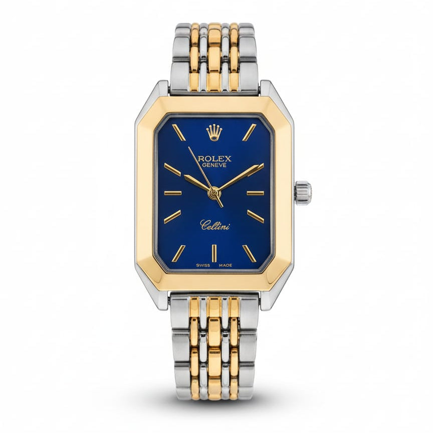 Rolex Cellini for women Gold, Silver with Blue dial