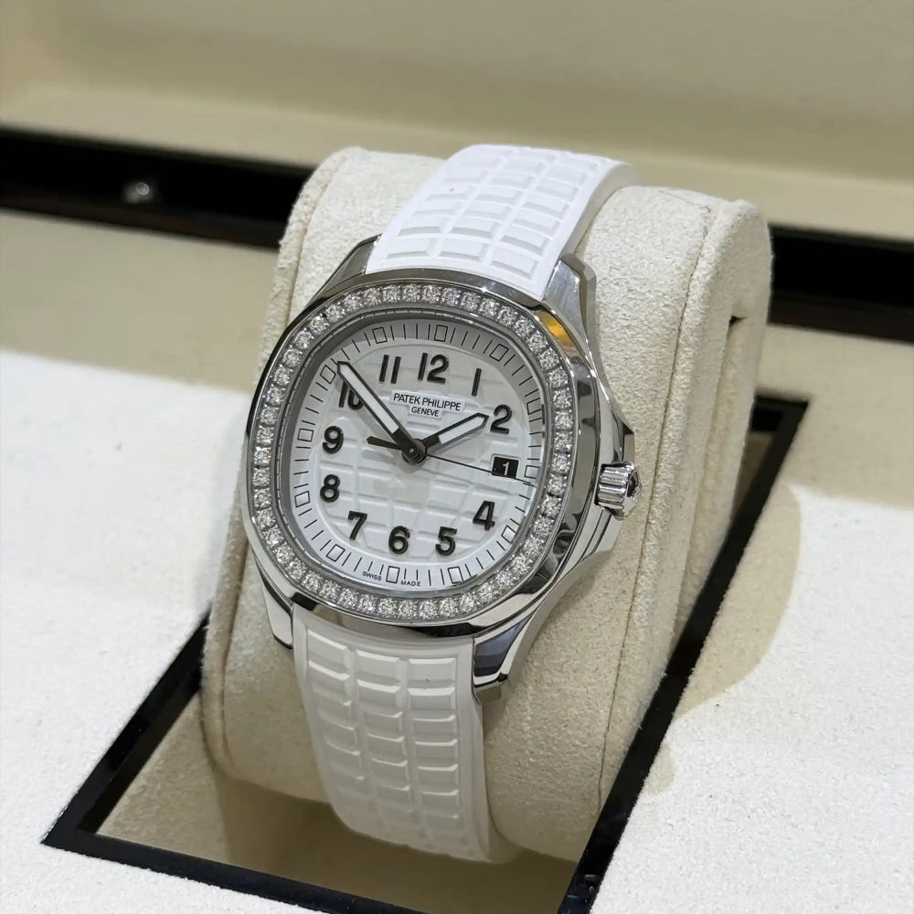 Patek Philippe Aquanaut Luce Sliver, White strap with White dial