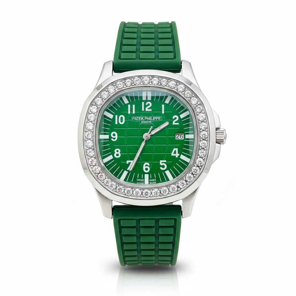 Patek Philippe Aquanaut Luce Silver, Green strap with Green dial (Copy)