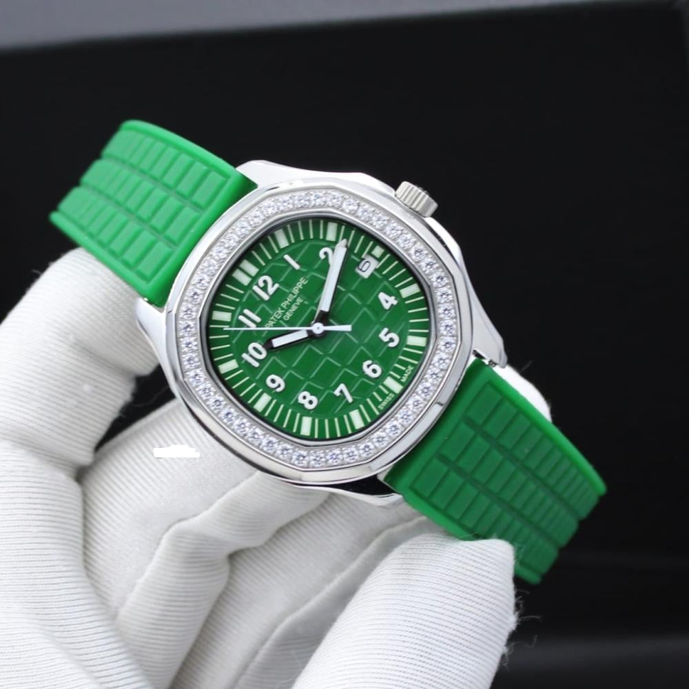 Patek Philippe Aquanaut Luce Silver, Green strap with Green dial (Copy)