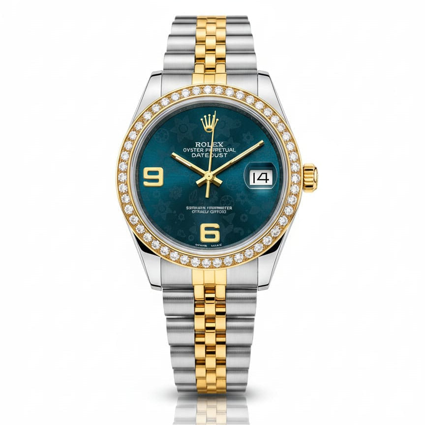 Rolex Lady-Datejust Gold, Sliver with Olive Green dial