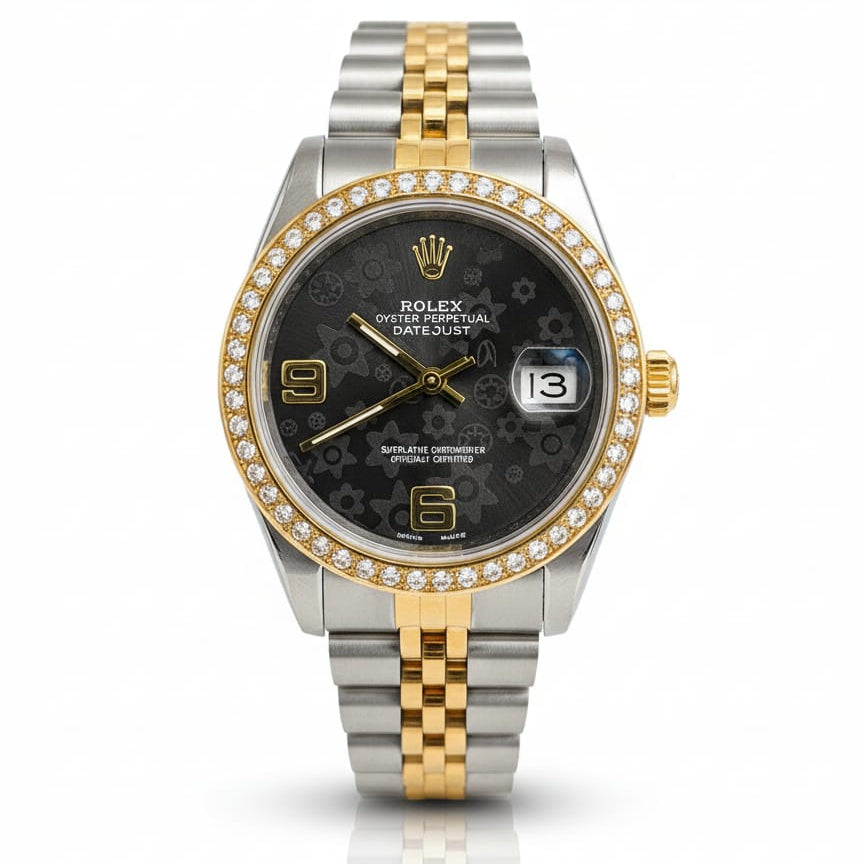 RO Lady-Datejust Gold, Sliver with Black dial
