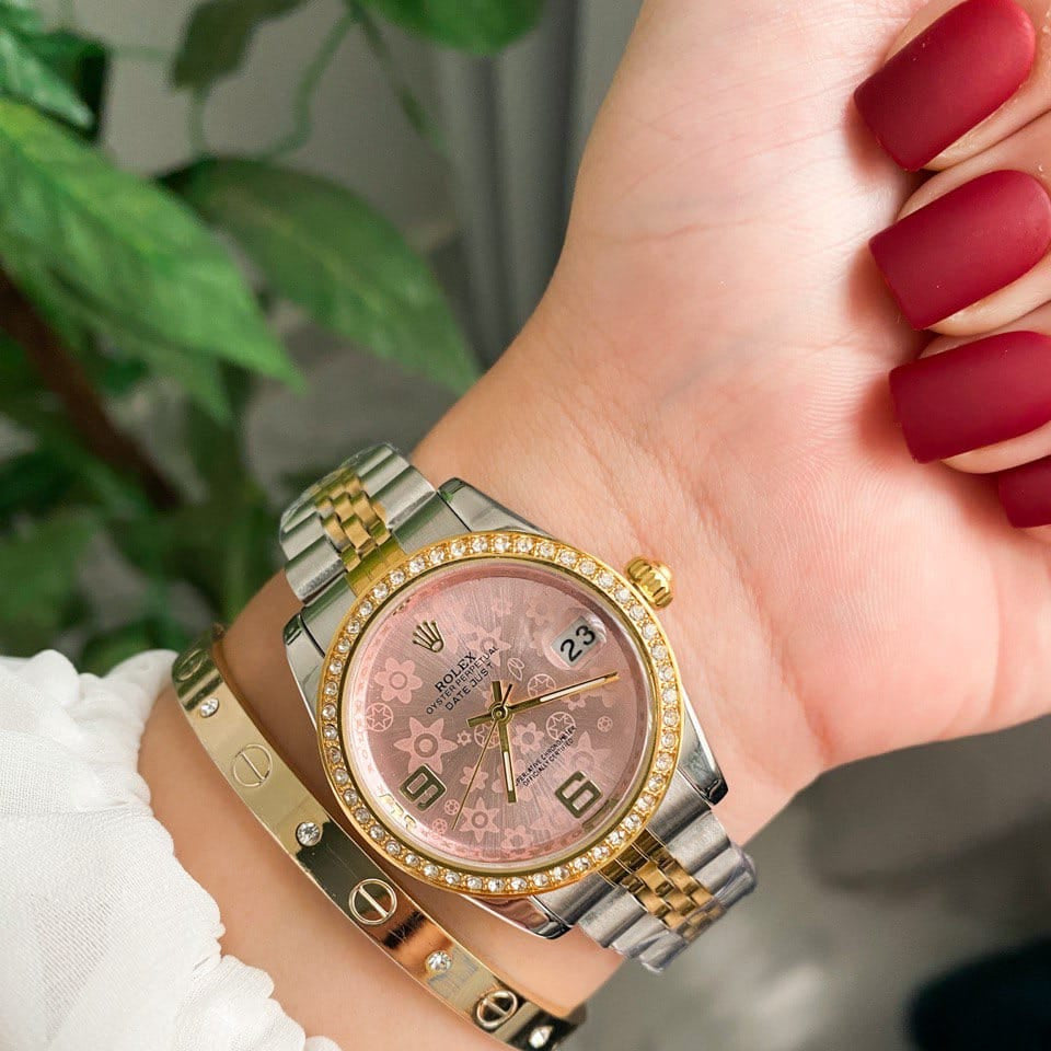 RO Lady-Datejust Gold, Sliver with Pink dial