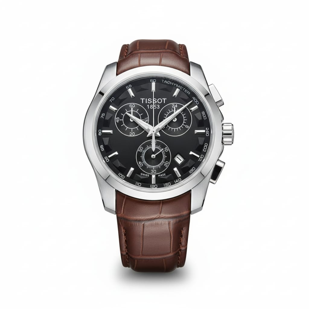 Tissot Analog Black Dial Brown Leather Strap
