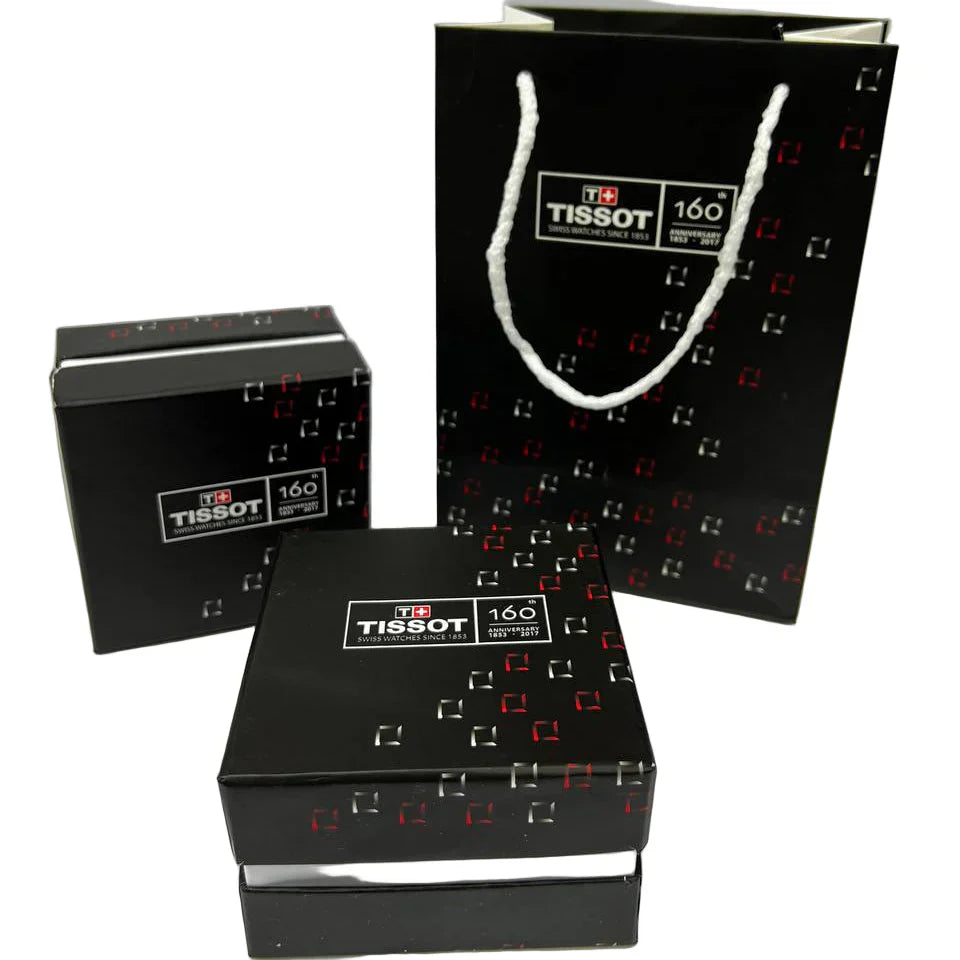 Tissot  Couturier Chronograph White Dial Black Leather Strap