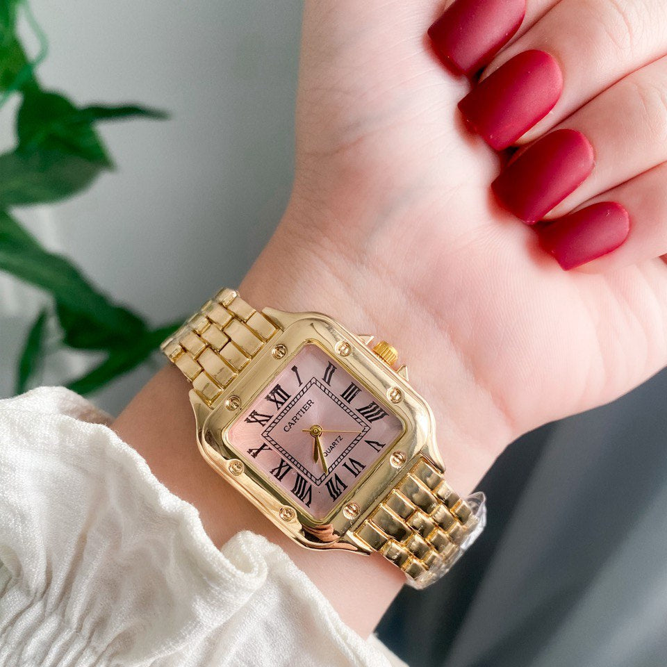 Panthère de Cartier woman Gold With Pink dial