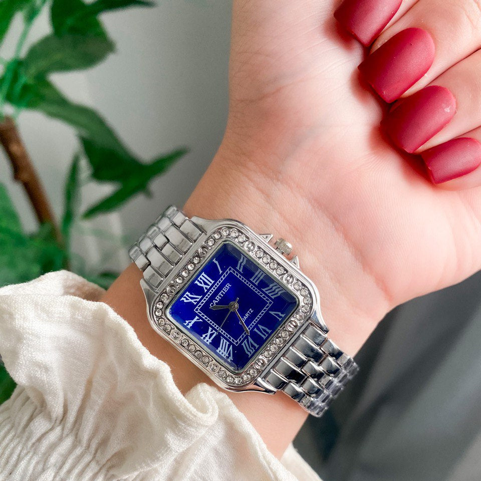 CRT woman Silver With Blue dial