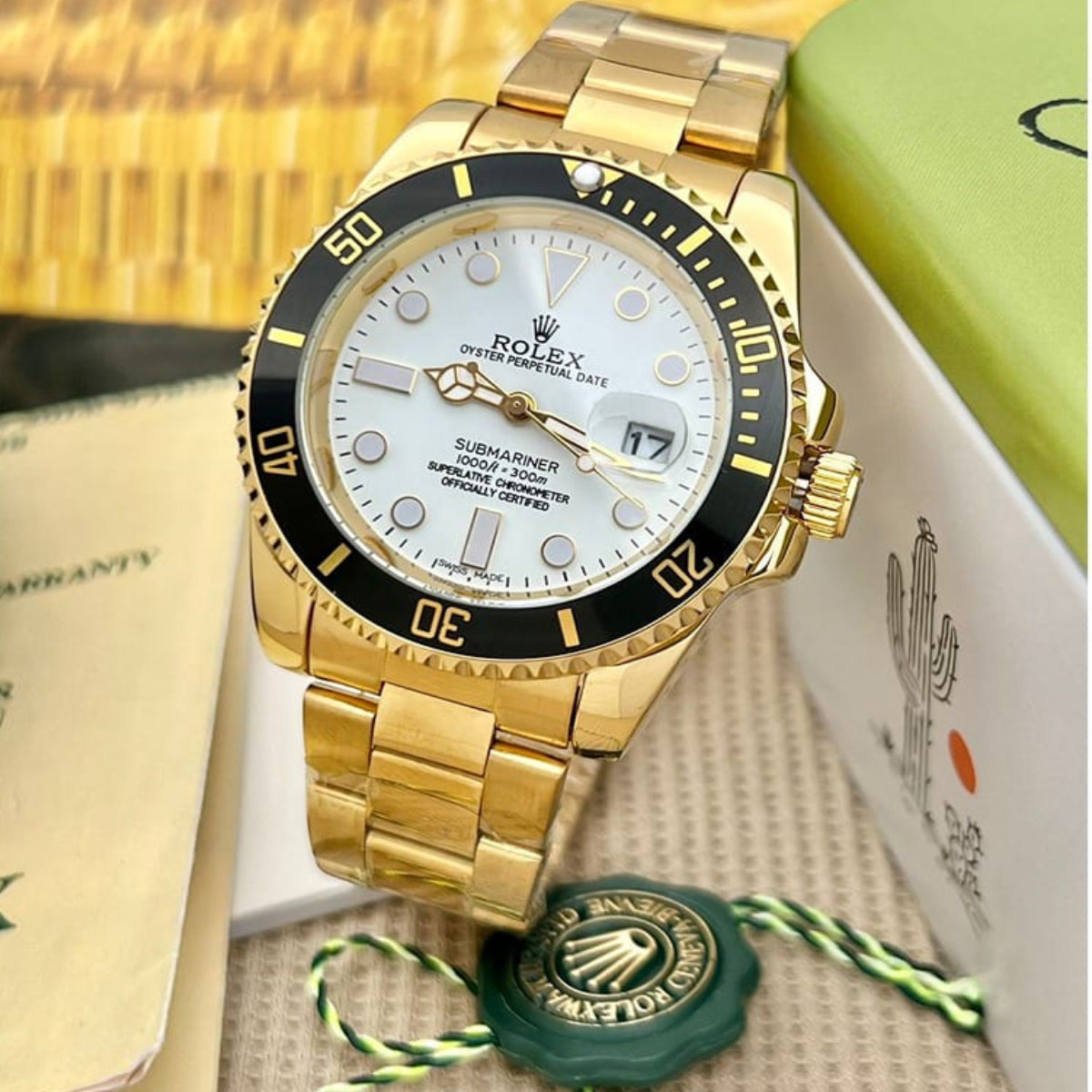 Rolex Submariner gold white dial