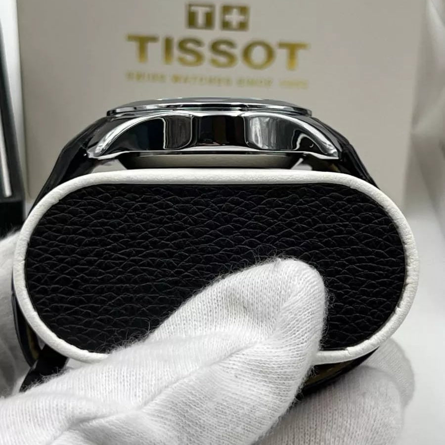 Tissot Analog Black dial Black Leather Chronograph