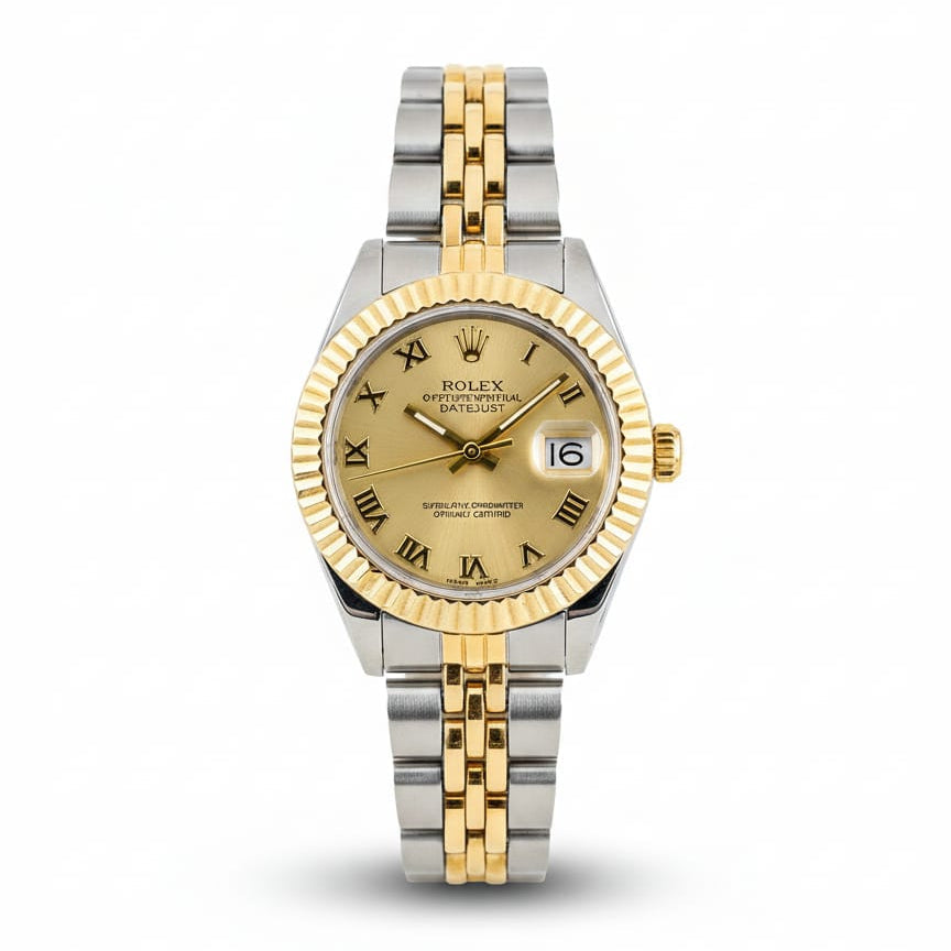 Rolex Lady-Datejust Gold, Sliver with Golden dial
