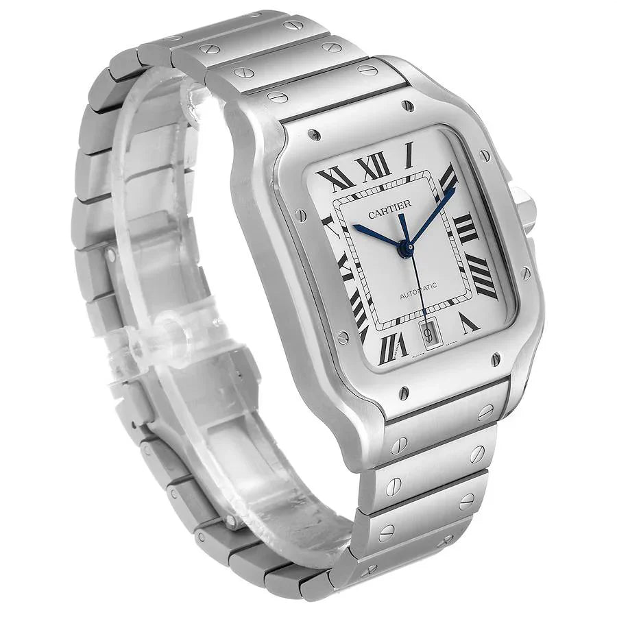 Santos de Cartier Silver frame Quartz white dial