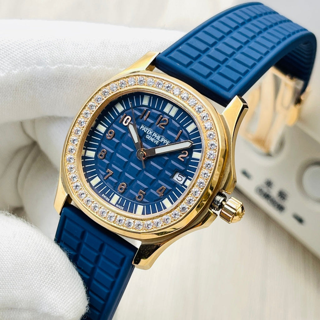 Patek Philippe Aquanaut Luce Rose Gold, Blue strap with Blue dial