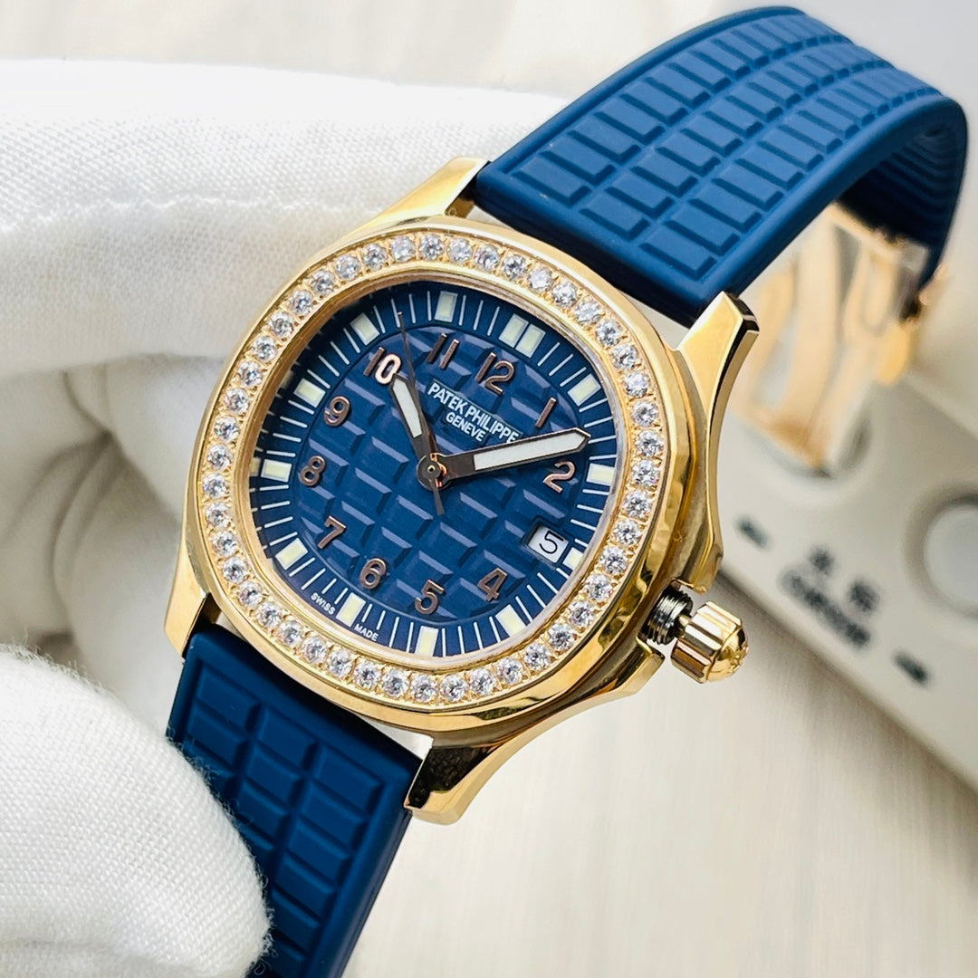 Patek Philippe Aquanaut Luce Rose Gold, Blue strap with Blue dial
