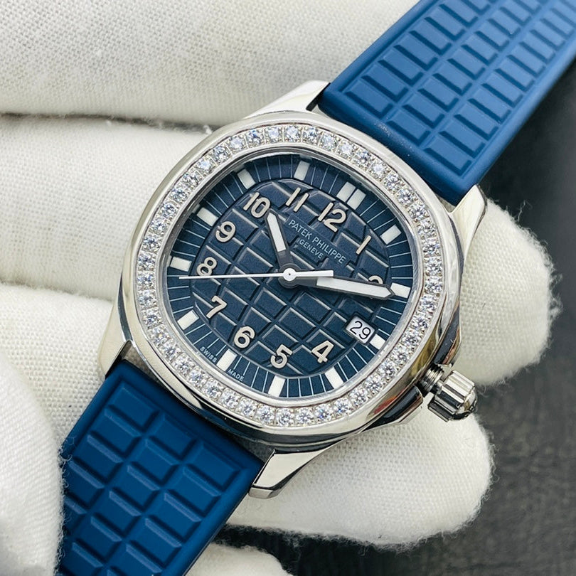 Patek Philippe Aquanaut Luce Silver, Blue strap with Blue dial