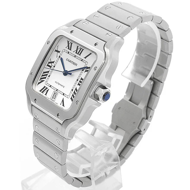 Santos de Cartier Silver frame Quartz white dial