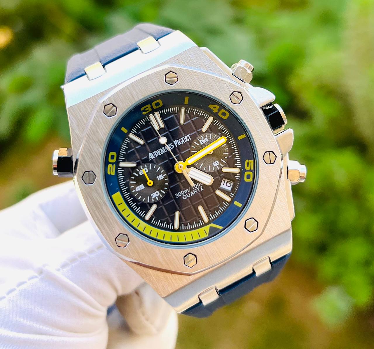 Piguet Royal Oak Quartz Offshore Diver Chronograph with Blue rubber strap