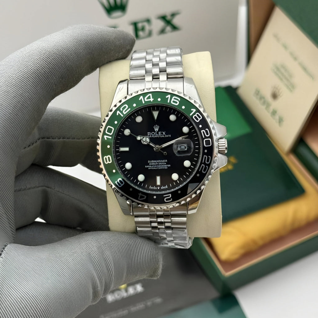 Rolex Gmt master black and Green with Black dial
