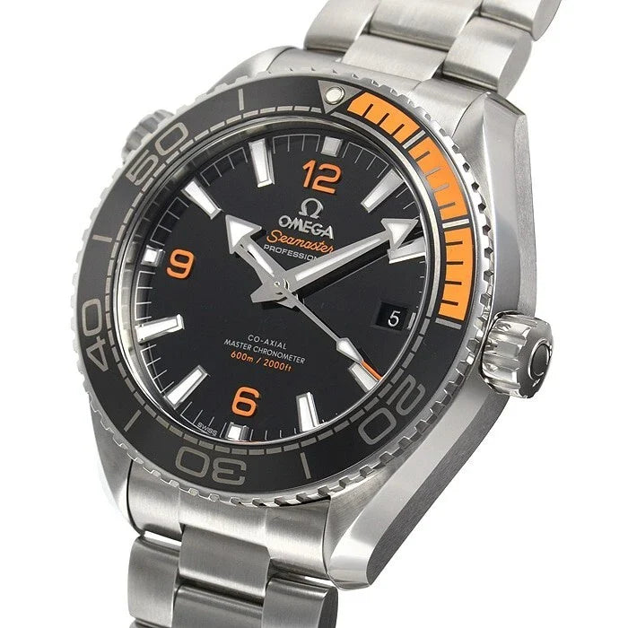 OMG Seamaster Planet Ocean Mirror Original Silver Steel & Black/Orange