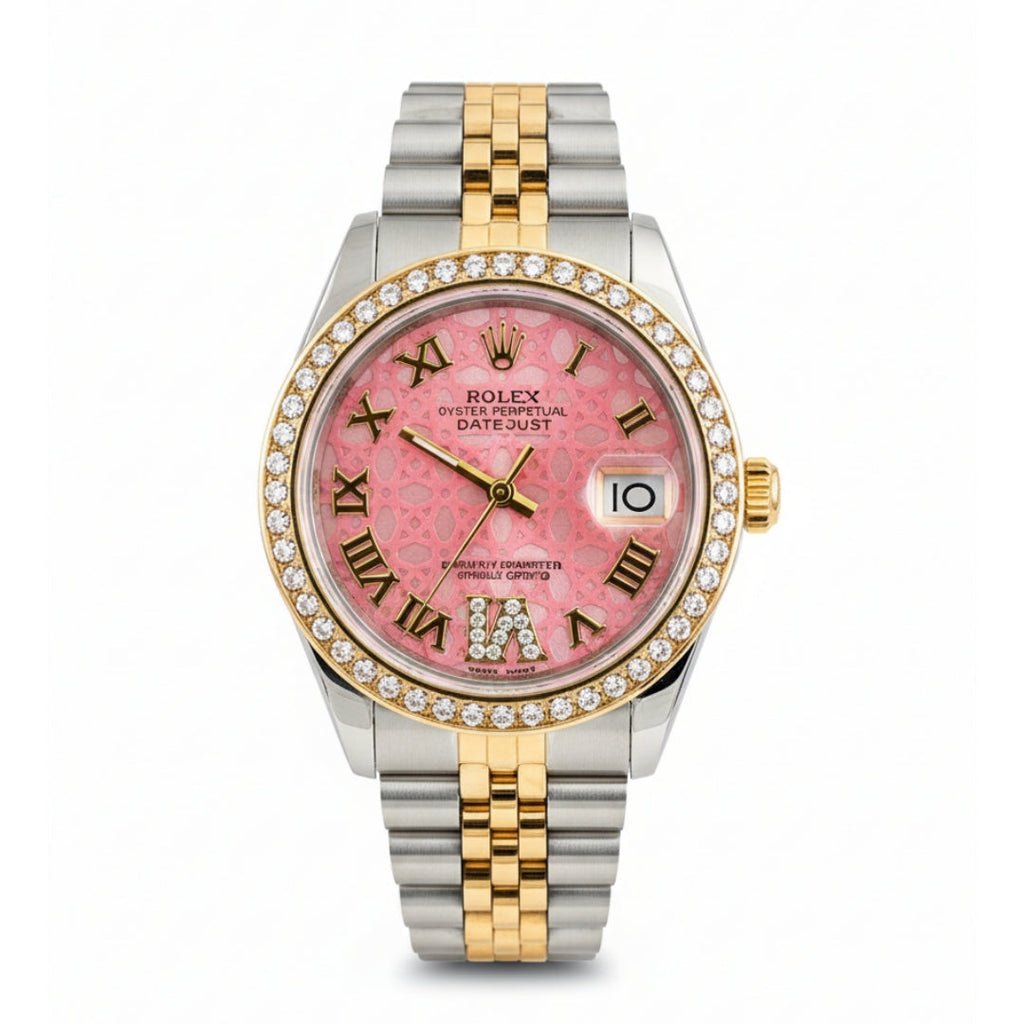 RO Lady Datejust Diamond Gold, Sliver with Bink dial