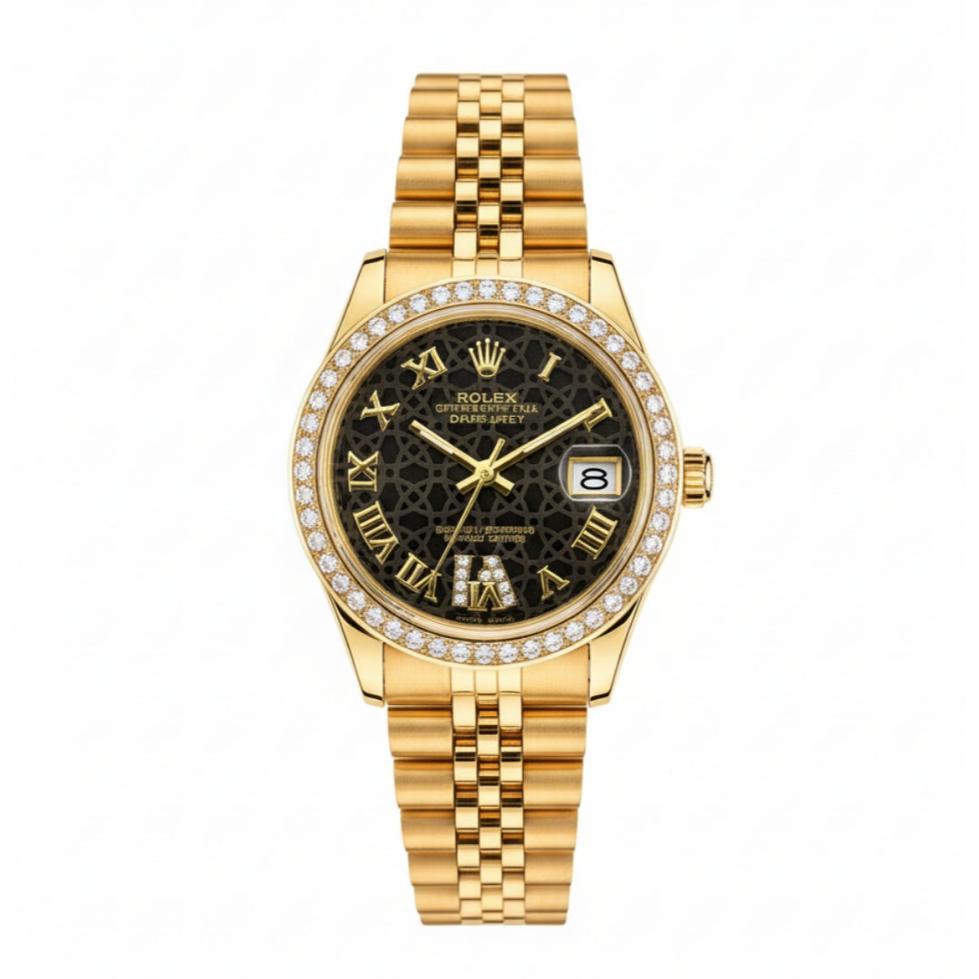 Rolex Lady Datejust Diamond Gold with Black dial